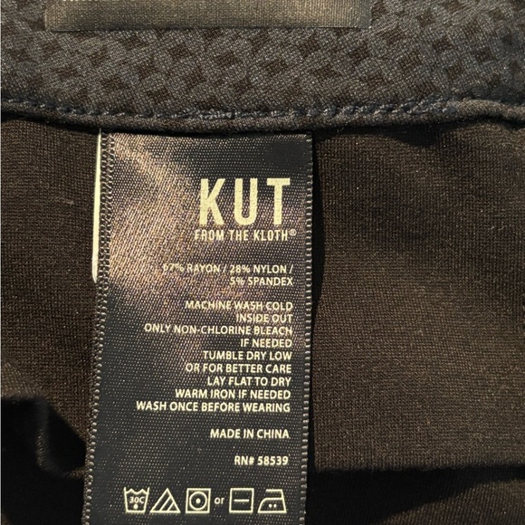 Kut From The Kloth Freyer Ponte Straight Leg Pants Navy/Black Print 24W - Picture 9 of 14